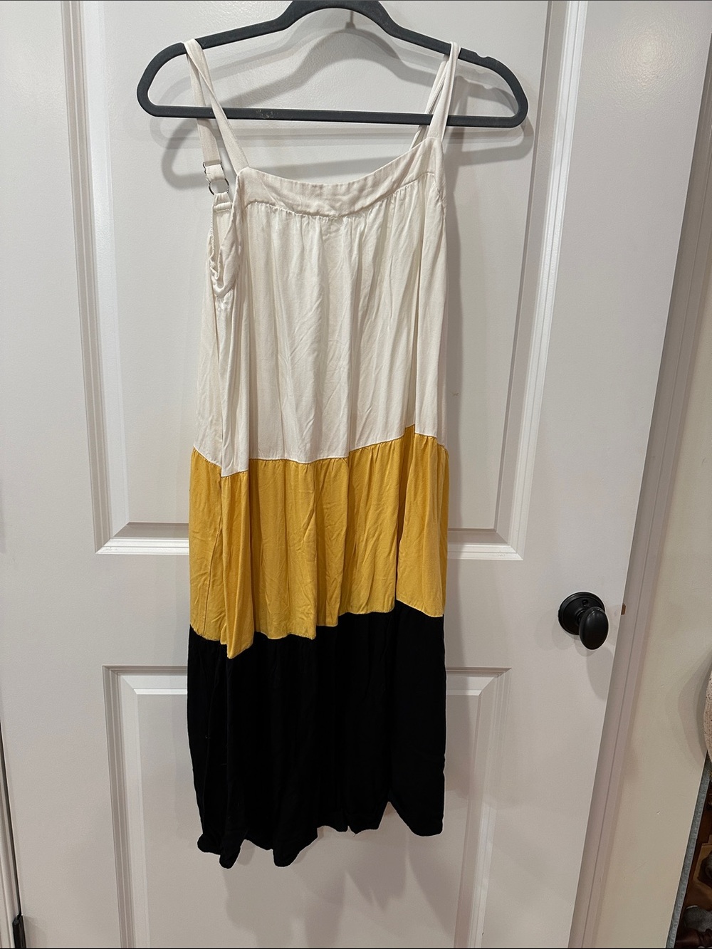 Amazon Colorblock Maxi Dress in White, Yellow & Black